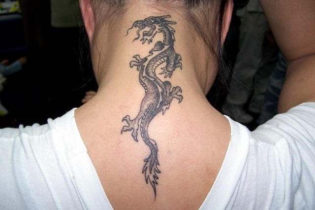 29 Pretty Dragon Neck Tattoos