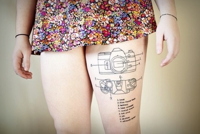 Creative tattoo idea on the leg