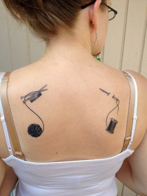 Creative tattoos on the back