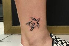 Cute turtle tattoo on the ankle