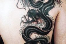 Gorgeous dragon tattoo on the back