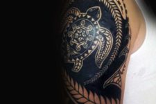 Half-sleeve tribal tattoo