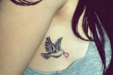 Heart and dove tattoo