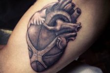 Heart as ball tattoo