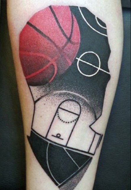 Playing field and ball tattoo