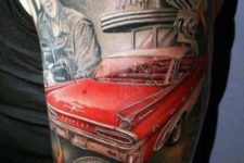 Red car tattoo