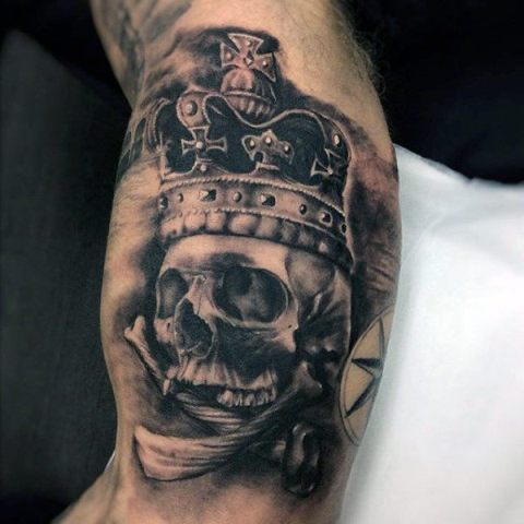Skull with crown logo Skull and Crown Tattoo tattoos png  PNGEgg