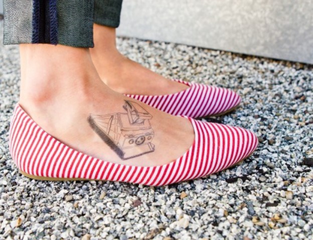 Simple tattoo on the foot