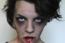 DIY not very spooky zombie makeup