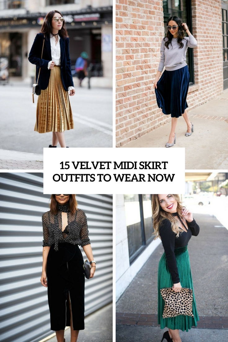 velvet midi skirt outfits to try now cover