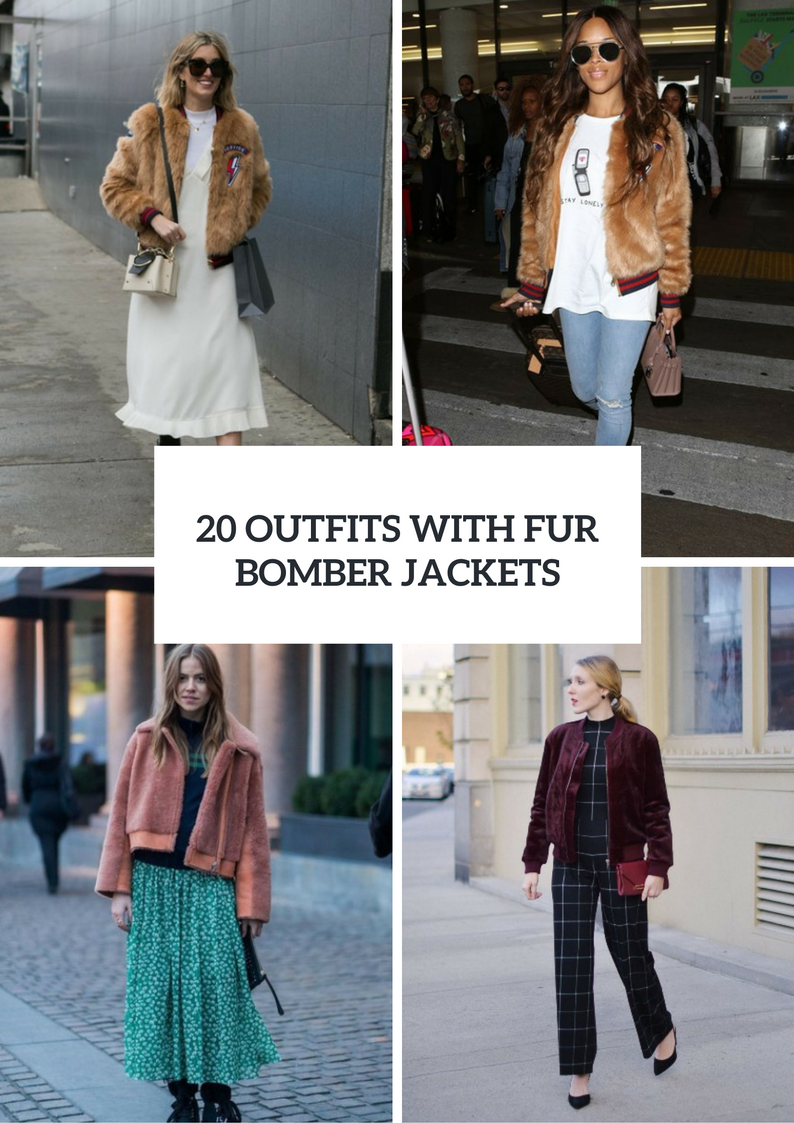 Feminine Outfits With Fur Bomber Jackets