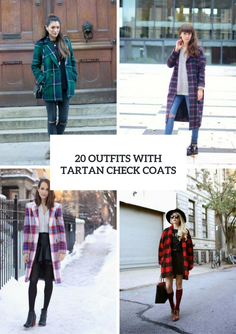 Outfits With Tartan Check Coats For Ladies