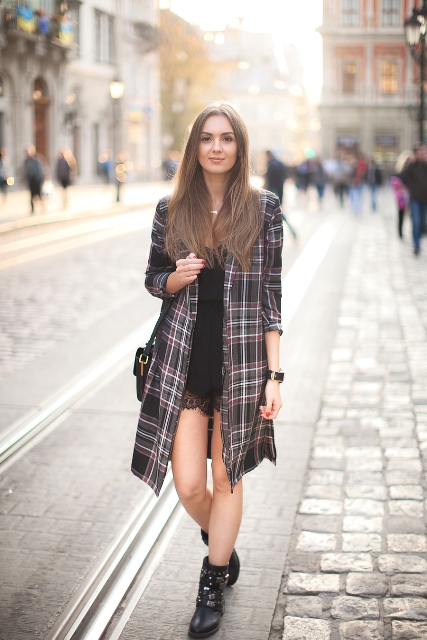 mini dress with ankle boots