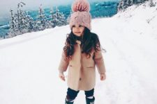 06 a blush coat and a pink beanie for a cute and girlish winter look