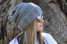 10 a grey slouchy beanie for a bold and a bit sporty look