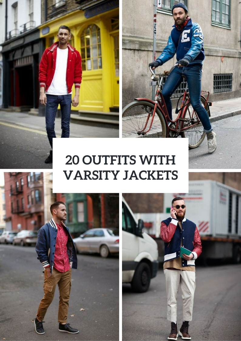 Fall Men Outfits With Varsity Jackets