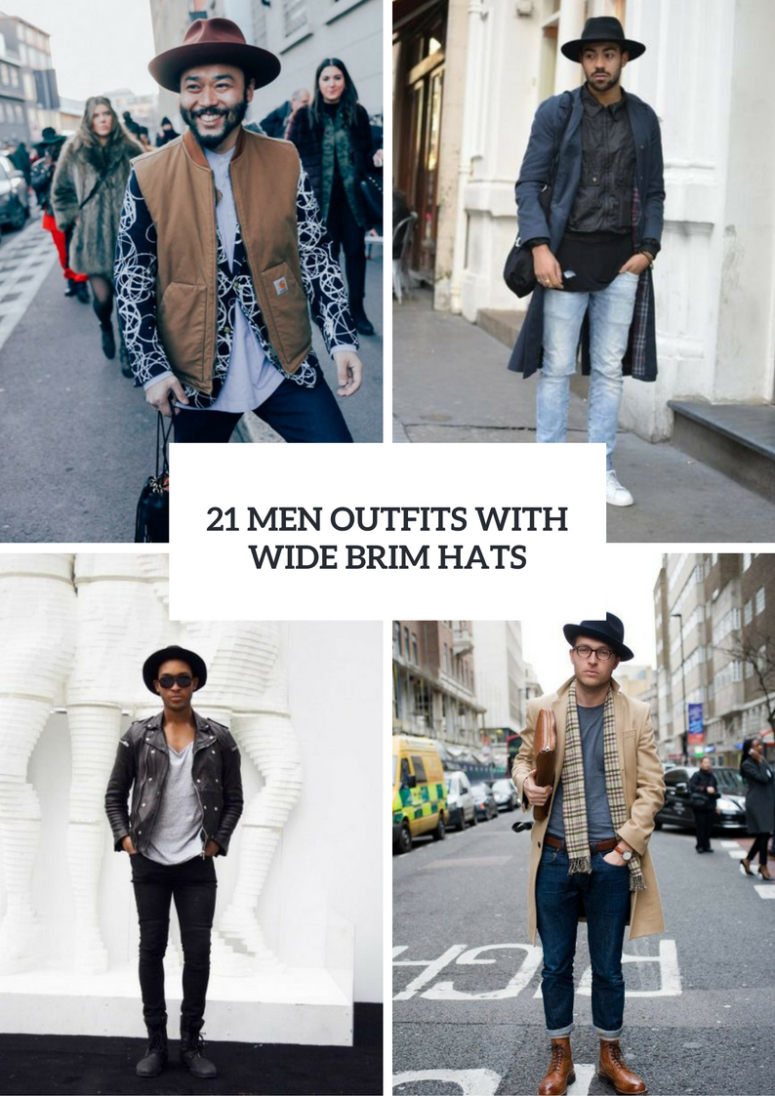 21 Fall Men Outfits With Wide Brim Hats