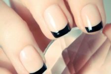 06 a modern take on French nails is nude nails plus black