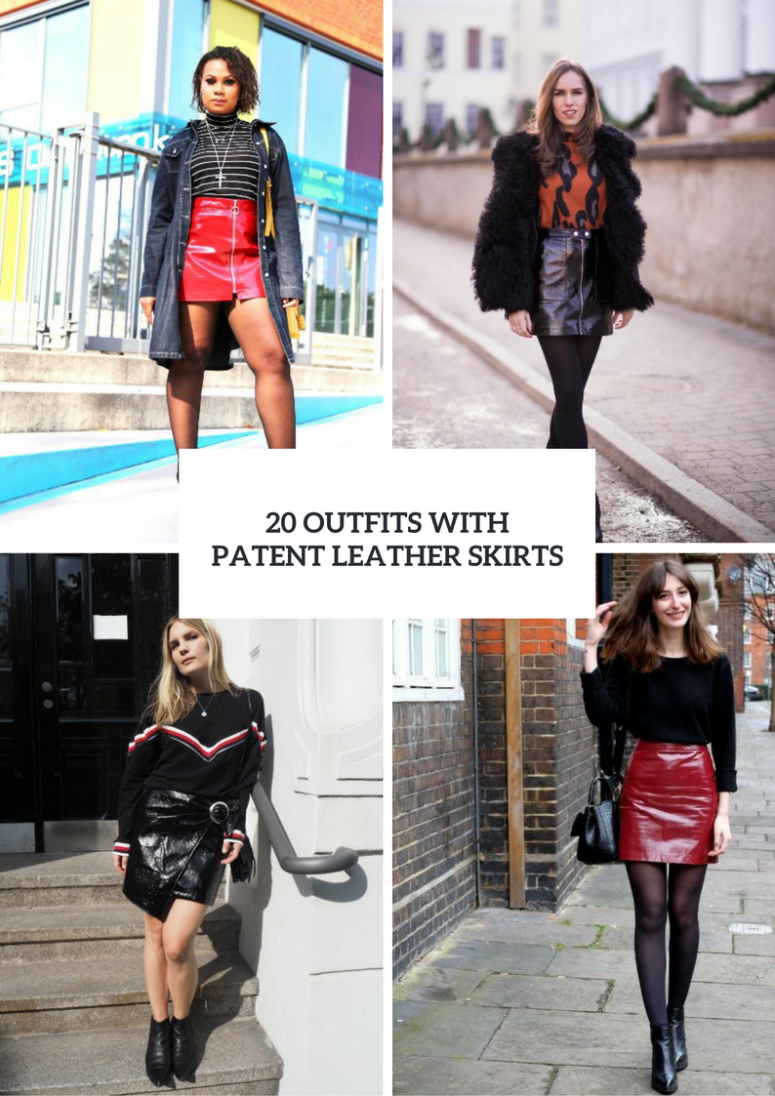 Outfits With Patent Leather Skirts For This Winter