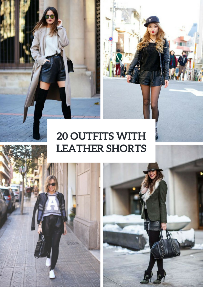 20 Winter Outfits With Leather Shorts