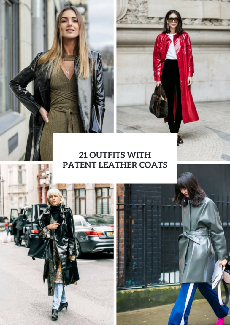 Winter Outfits With Patent Leather Coats