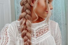 a beautiful chunky side braid and face-framing hair is a very cute and lovely idea for long hair