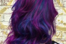 13 bold blue hair with purple highlights is a crazily bold idea to try