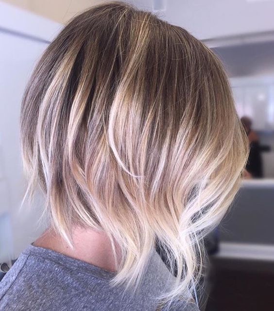 full blonde balayage and a razor cut for an eye-catchy look