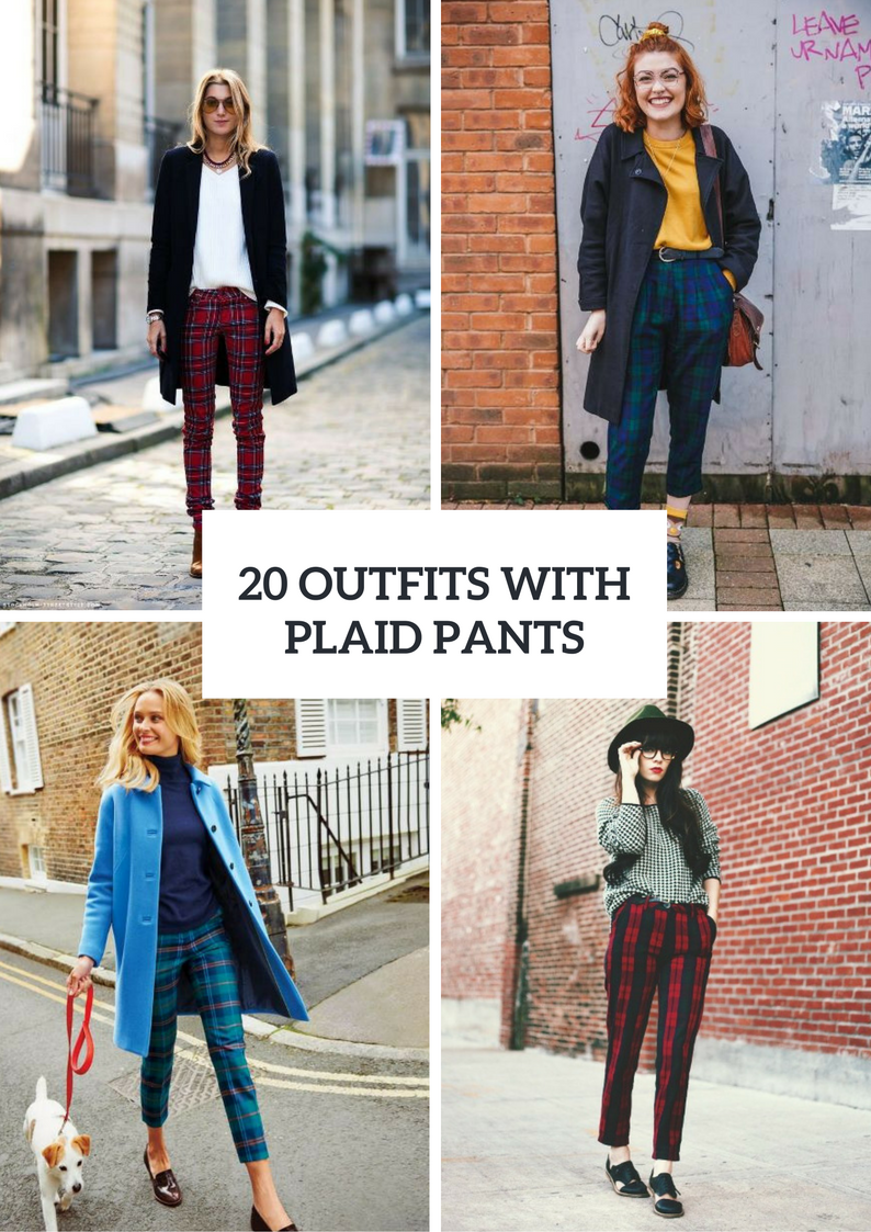 Comfy Outfits With Plaid Pants For Women