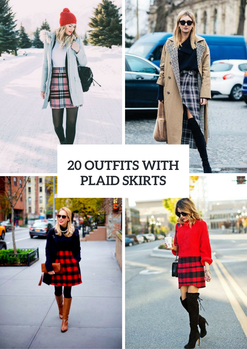 Outfits With Plaid Skirts For Winter
