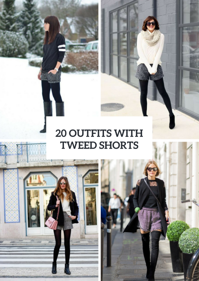 20 Winter Outfits With Tweed Shorts