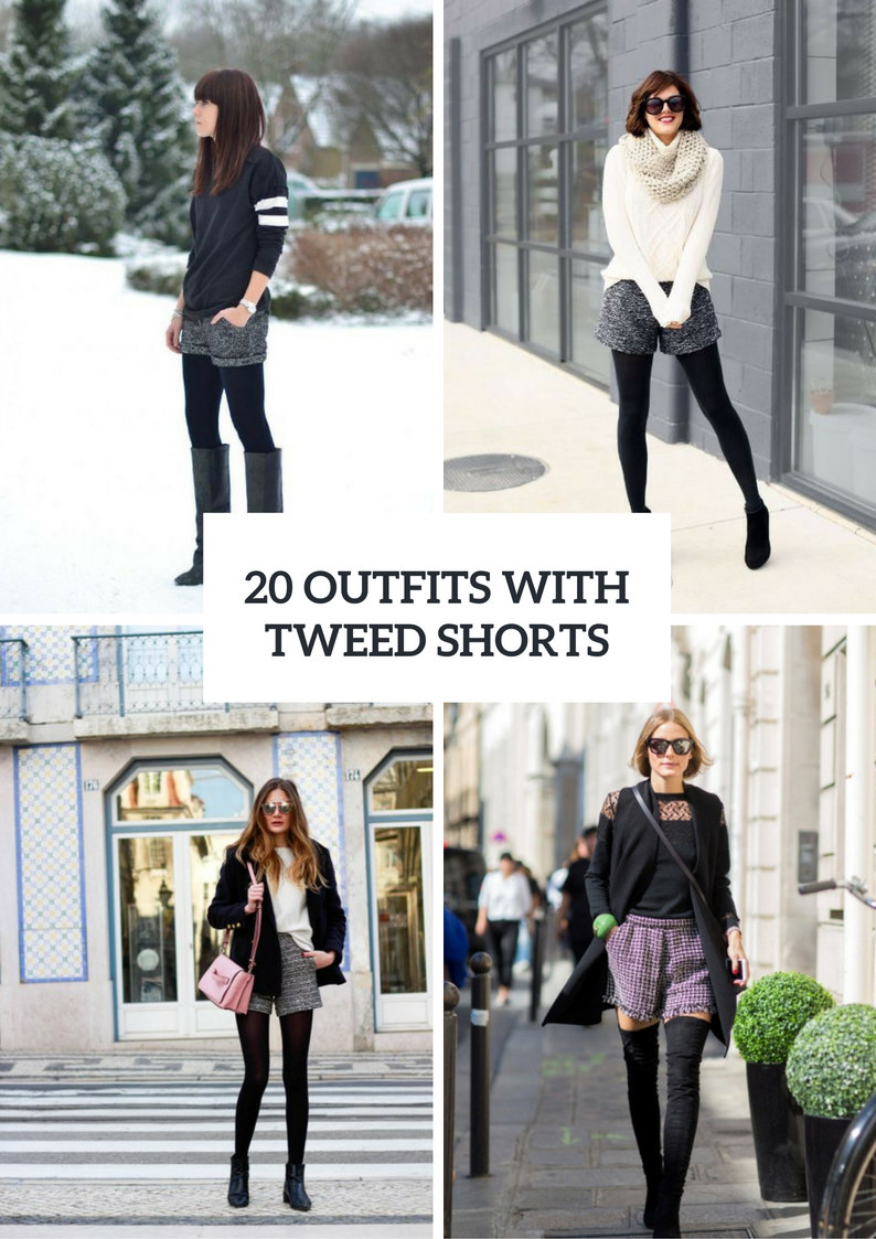 Winter Outfits With Tweed Shorts