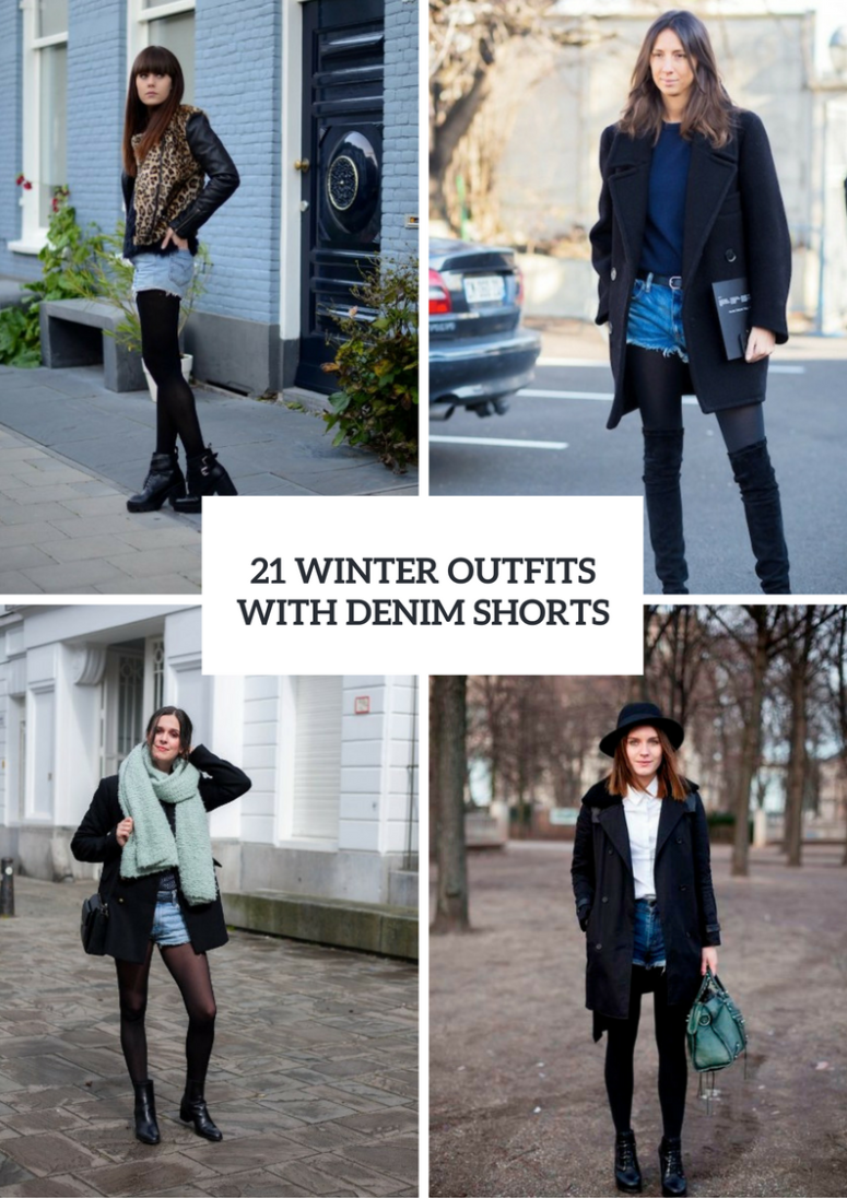 Winter Outfits With Denim Shorts To Repeat