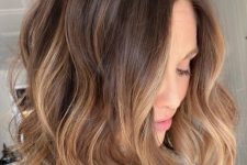 a long layered bob with bronde balayage and waves plus some volume is a lovely idea to try