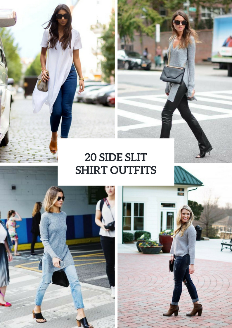 Outfits With Side Slit Shirts And Sweaters