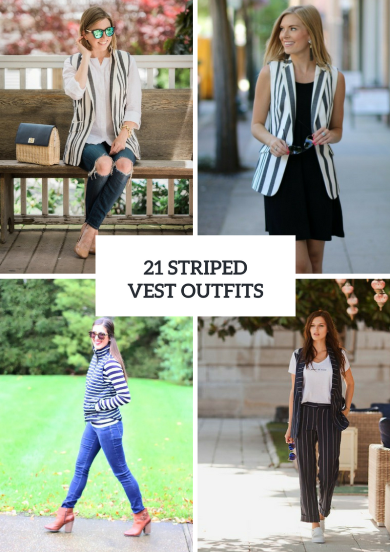 21 Cool Outfits With Striped Vests