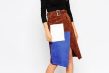 stylish look with a skirt and a turtleneck