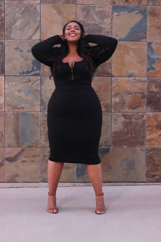 curvy girl black dress