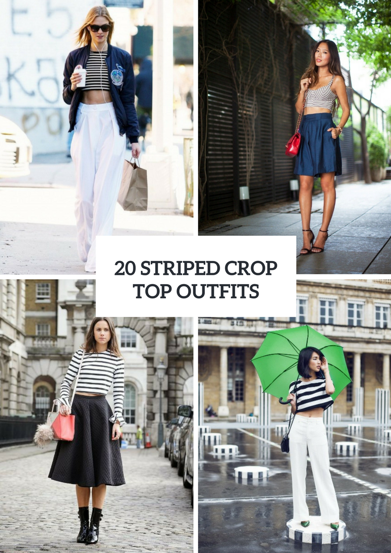 Outfits With Striped Crop Tops