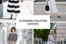 21 Spring Outfit Ideas With Striped Culottes