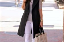 spring look with white jeans