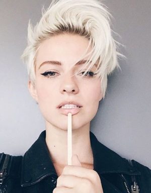 Picture Of ice blonde pixie hairstyle