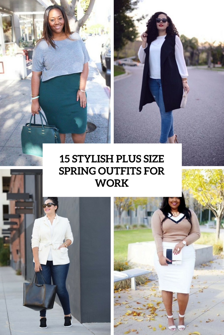 stylish plus size spring outfits for work cover