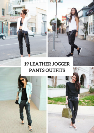 Picture Of Comfy Outfits With Leather Jogger Pants
