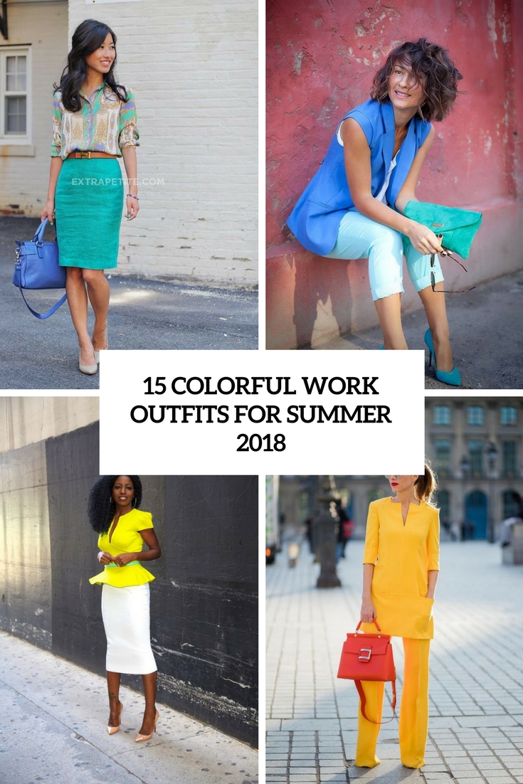 colorful work outfits for summer 2018 cover