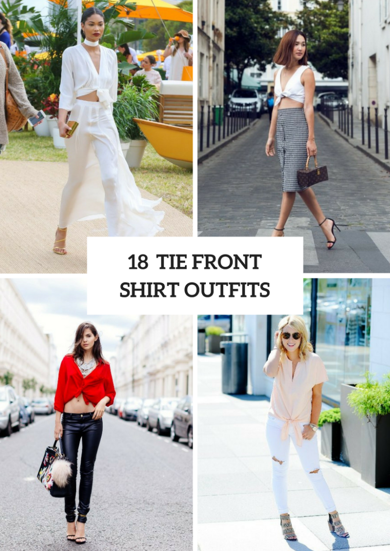18 Outfits With Tie Front Shirts For This Summer