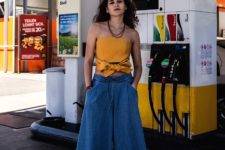 denim culotte for a summer outfit