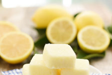 DIY lemon sugar scrub cubes