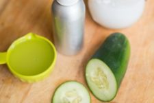 DIY cooling cucumber and coconut milk lotion