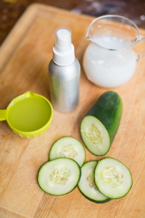 DIY cooling cucumber and coconut milk lotion (via www.styleoholic.com)